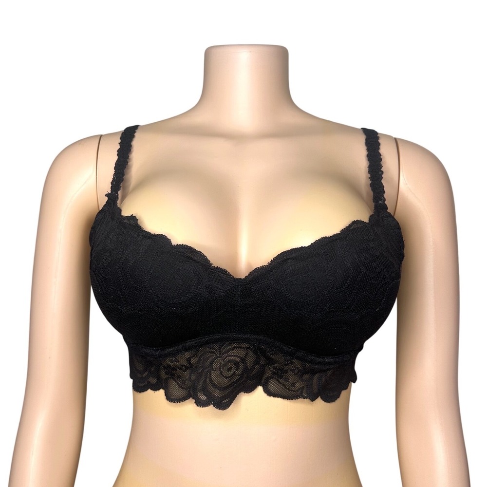 Pink By Victoria's Secret Lace Bralette Size Medium Black